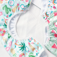 Couche de bain lavable en tissu pour bébé Happy Flute, imprimée, réutilisable, avec protection anti-fuite et matière douce et respirante, 27-35 lbs