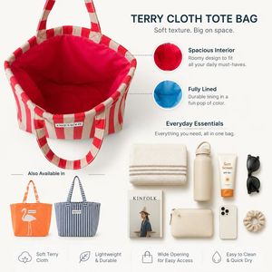 Sac fourre-tout en tissu éponge durable, impression graphique personnalisée, grande capacité, sac de pique-nique d'extérieur, respectueux de l'environnement - Product Image 5