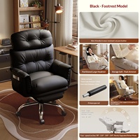 Chaise de bureau exécutive pour ordinateur, style crème, dossier haut, design ergonomique, confortable pour une utilisation prolongée, accoudoirs inclinables pour la maison