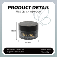 Pot de Gel Constructeur Vide 15g 30g 50g, Style Luxe, pour Gel à Ongles, Contenant Cosmétique Acrylique Personnalisé OEM/ODM – Vente Chaude