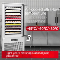 Congélateur vertical commercial en acier inoxydable, refroidi par air, sans givre, congélation rapide à -80 degrés, monotempérature