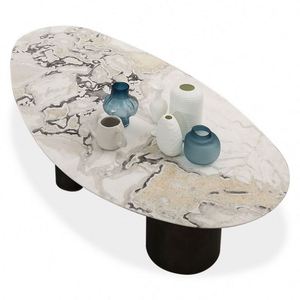 Tavolo da Pranzo Moderno di Lusso con 6 Sedie, Set da Sala da Pranzo Rotondo con Piano in Marmo, Stile Classico Italiano per 6-10 Persone - Product Image 1