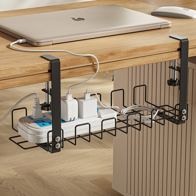 Metal Offices Cable Rack Cord Organizer With Clamp Mount for Electric Wire Management Home Desk Cable Tray