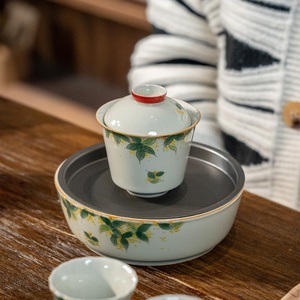 Hand-painted osmanthus ceramic tea cup cup kung fu tea cup Chinese tea cup cup cup bowl built <b>kettle</b> dry bubble plate - Product Image 2