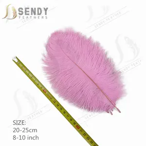 Grosir Natural 20-25 Cm Massal Centerpiece Dekorasi Pink Bulu Burung Unta untuk Dinding Pesta Pernikahan Fotografi Latar Belakang Dekorasi