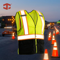 Gilet de sécurité haute visibilité JIADE à séchage rapide en maille avec bandes réfléchissantes sans manches pour la construction, la circulation et l'assainissement