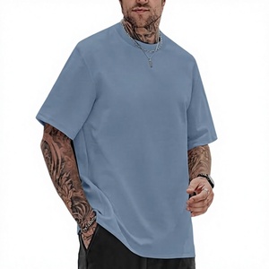 Camiseta de Manga Corta para Hombre, Cuello Redondo, Color Azul Claro, Corte Holgado, Color Sólido, Jersey de Algodón, Informal, Ecológica, Deportiva, Marca Beazer - Product Image 2