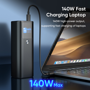 Banque d'alimentation haute capacité 24600mah PD 140W batterie externe à charge <span class=keywords><strong>super</strong></span> rapide TFT affichage intelligent chargeur portable 3 ports - Product Image 6