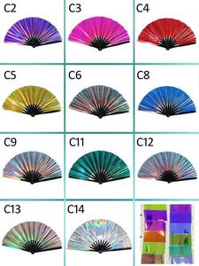 Abanico Plegable Chino de Estilo Antiguo, Ecológico, de PVC Holográfico y Bambú, Pintado en Varios Colores, Ideal para Bodas y Fiestas - Product Image 5