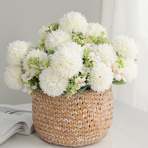 YOPIN-3718 7 Fourchette Boule Artificielle Chrysanthème Bouquet Soie Pissenlit <span class=keywords><strong>Pompon</strong></span> Décoration Fleurs - Product Image 3