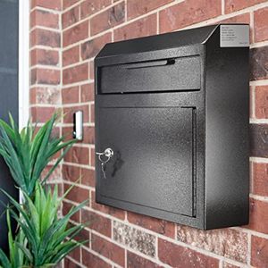 Caja de Depósito de Seguridad POCHAR de Metal Negro Extra Grande <span class=keywords><strong>para</strong></span> Montaje en Pared, con Cerradura, 12' x 4.25' x 14.75', Capacidad de 5-30 kg, <span class=keywords><strong>para</strong></span> Llaves y Rentas - Product Image 6