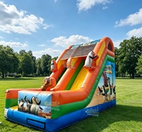 Toboggan gonflable en PVC sur le thème des pingouins, toboggan gonflable de dessin animé avec escalier d'accès pour les fêtes d'anniversaire des enfants, location pour événements
