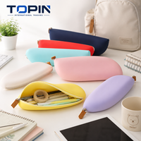 Étui à crayons en silicone, sac à stylos mignon, organisateur de papeterie, pochette de rangement étanche pour l'école et le bureau