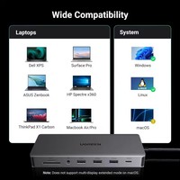Station d'accueil pour ordinateur portable UGREEN Revodok Pro 313, hub USB 13 en 1, triple écran 4K, adaptateur USB C, double adaptateur DP, port de données 10 Gbps