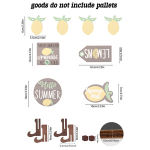 Summer Lemon Style Wooden Tiered Tray <b>Decoration</b> <b>Rustic</b> Country Farm <b>Decorative</b> <b>Home</b> Desktop Ornament Round Plant Pattern - Product Image 5