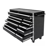 Nouveau design Armoire à outils de garage Tiroirs de rangement avec dessus en bois en caoutchouc inoxydable Ensemble de chariot portable pour atelier
