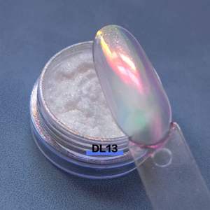 Poudre à <span class=keywords><strong>ongles</strong></span> <span class=keywords><strong>effet</strong></span> miroir chromé <span class=keywords><strong>blanc</strong></span> arc-en-ciel Aurora en vrac, pigments à frotter pour <span class=keywords><strong>ongles</strong></span> sirène - Product Image 2