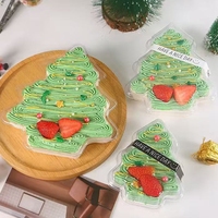 Boîte d'emballage en plastique en forme de sapin de Noël pour animaux de compagnie, nouveau design, avec couvercle, boîte d'emballage créative pour gâteaux, boîte à biscuits pour desserts cuits