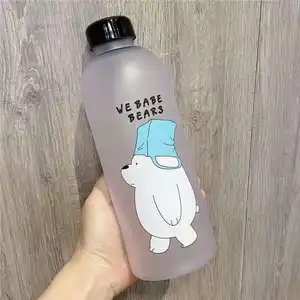 Bpa 무료 사용자 정의 로고 1000ml 마시는 병 주스 병 물 플라스틱 병 빨대 뚜껑