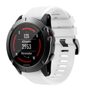 适用于Garmin Fenix5 Plus (黑色带扣) 快速释放硅胶表带运动电子表带夏季新款智能表带26毫米