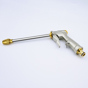 Pistola de pulverización de alta presión con cabezal de aleación de aluminio, mango largo y flujo ajustable para lavado de autos y riego de jardines - Product Image 2