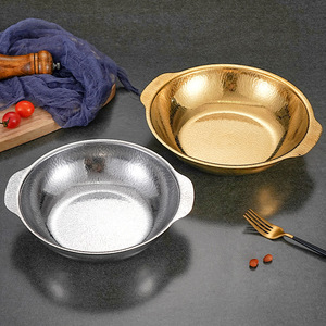 Olla para Mariscos Estilo Coreano de Acero Inoxidable 304 de Alta Calidad, Patrón de Copo de Nieve, <span class=keywords><strong>Sukiyaki</strong></span> Dorado, Cacerola Profunda de Fondo Plano - Product Image 1