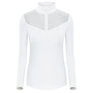 TTYGJ Breathable Fast Drying and Light Proof Women's Long-sleeved T-shirt white Golf Outdoor Sports Golf Clothing