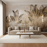 Papier peint mural imperméable à l'eau, motif botanique tropical, feuillage végétal, floral, pour chambre à coucher, intérieur de la maison, installation facile en DIY