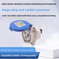 Connecteur de prise en laiton mâle/femelle 3 broches 3 pôles 16A 220-240V étanche IP44 pour scène, fourni directement par l'usine