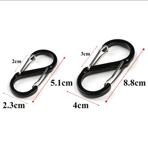 Figure Eight Aluminum Carabiner 5mm Outdoor Climbing Safety <b>Hook</b> <b>S</b>-Shaped Multi Color Backpack Buckle - Product Image 2