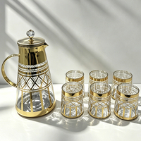 Coffret cadeau de mariage de style moyen-oriental, emballage personnalisé, ensemble de carafes à eau froide en verre résistant à la chaleur, ensemble de théière en verre