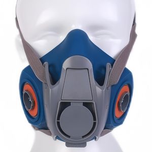 PPE masker Gas setengah wajah, <span class=keywords><strong>Respirator</strong></span> industri anti debu dapat digunakan kembali dengan kartrid Filter untuk keamanan pernapasan - Product Image 1