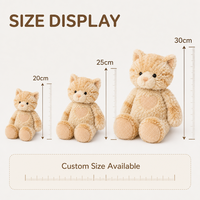 Jouets en peluche chat orange sur mesure, doux, anti-stress, en polyester, tissu super doux, impression de logo personnalisée, emballage cadeau