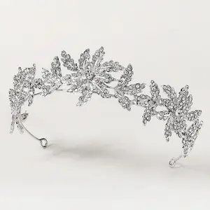 USA Queen Pageant Crown Flower Rhinestone Tiara Halloween Cosplay Designer Wedding Party Hair Accessories