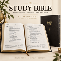 Bible d'étude personnalisée, impression de référence, couverture rigide en cuir PU, papier fin, fabricant OEM, notes et commentaires, vente en gros