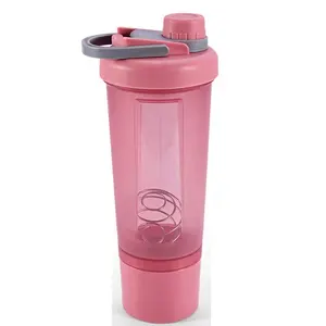 Custom Logo Shake Water Gym Bottles Shaker Mixing Ball Protein Cup Sports Plastic Protein Fitness Shaker Bottle