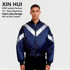 High Visibility Reflective Dyed Long Bomber <b>Jacket</b> Men's <b>Techwear</b> Waterproof Windbreaker Satin Finish Cyberpunk Racing Custom - Product Image 3