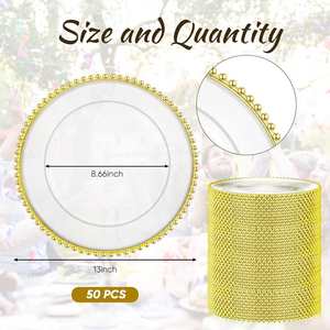 ถาดขอบลูกปัดใส ถาดจัดเลี้ยงงานแต่งงาน ถาดตกแต่งบ้าน - Product Image 2