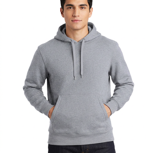 Sudaderas con Capucha de Invierno para Hombre, de Alta Calidad, 100% Algodón Velour, con Cierre de Media Cremallera, Talla Grande, con Cordones Ajustables, Diseño de Logotipo Personalizado, Resistentes al Viento - Product Image 1
