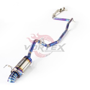 Système d'échappement complet Vortex pour Honda Fit GK5 Jazz 1.5L L15B 2014-2020 Downpipe Catback avec embout bleu brûlé, soudé TIG, avec supports - Product Image 3