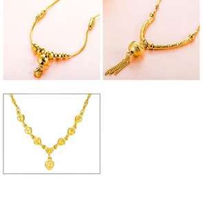 Kalung liontin ukiran baru perhiasan rantai kasual wanita berlapis emas 24K liontin berbentuk kacang emas <span class=keywords><strong>Dubai</strong></span> - Product Image 2