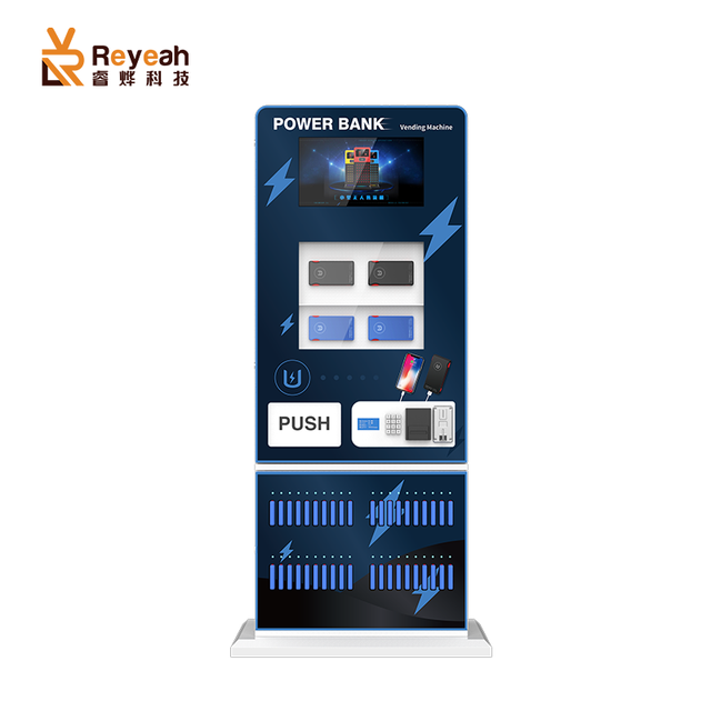 Reyeah Black Power Bank Charging Vending Machine for Station / Airport