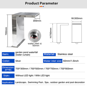 <span class=keywords><strong>Fontaine</strong></span> murale en acier inoxydable Cascade intérieure <span class=keywords><strong>Fontaine</strong></span> extérieure automatique <span class=keywords><strong>pour</strong></span> danse et musique - Product Image 3