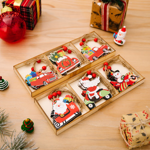 Colgante de madera Rudolph, colgante de muñeco enano sin rostro, nuevo artículo decorativo de madera navideño transfronterizo - Product Image 3