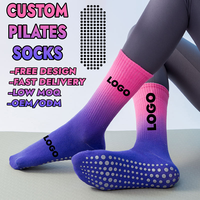 Must-buy Premium Quality Custom Pilates Grip Socks Confortable All-day Wear Crew Training Pilates Socks