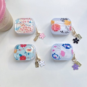 Étui pour écouteurs pour <span class=keywords><strong>Airpods</strong></span> 4 3 mignon fleur impression TPU coque souple étui de protection pour <span class=keywords><strong>Airpods</strong></span> Pro 2 avec porte-clés - Product Image 1