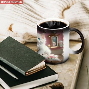 <b>Ceramic</b> <b>Mug</b> 11oz Frosted Black Heat Sensitive Custom Photo Gift Cup - Product Image 3