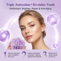 Crème Visage de Luxe 120g à l'Huile de Pépins de Raisin en Capsules, Éclaircissante et Anti-Teint Terne, Vente en Gros OEM ODM avec Logo Personnalisé