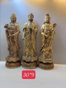 Ensemble de statues vietnamiennes en bois d'agar Tok Agarwood « Tam The Phat » (Bouddhas des Trois Époques) – Haute définition, parfum doux et délicat - Product Image 3