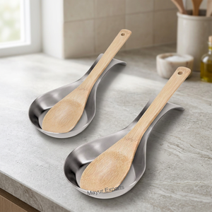 Repose-cuillère classique en acier inoxydable, support à cuillère en métal, écologique pour restaurants et hôtels, MAYUR EXPORTS Modèle 6005 - Product Image 3